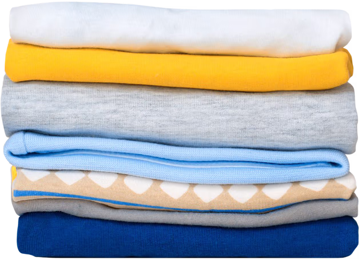 Neat stack of freshly folded clothes